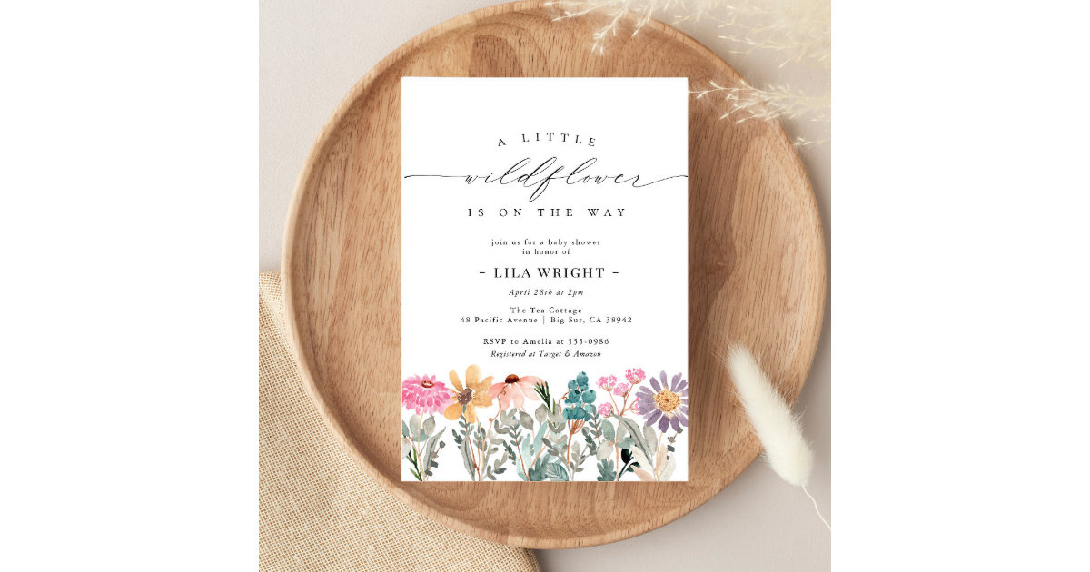 Boho Wildflower Baby Shower Invitation