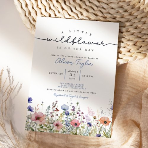 Little Wildflower Flower Baby Shower Invitation