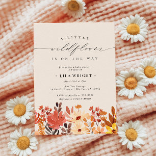 Little Wildflower Flower Baby Shower Invitation