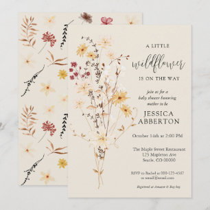 Little Wildflower Flower Baby Shower Invitation