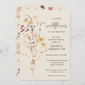 Little Wildflower Flower Baby Shower Invitation