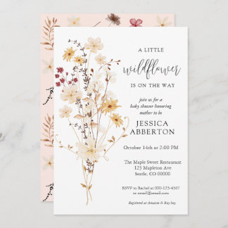 Little Wildflower Flower Baby Shower Invitation