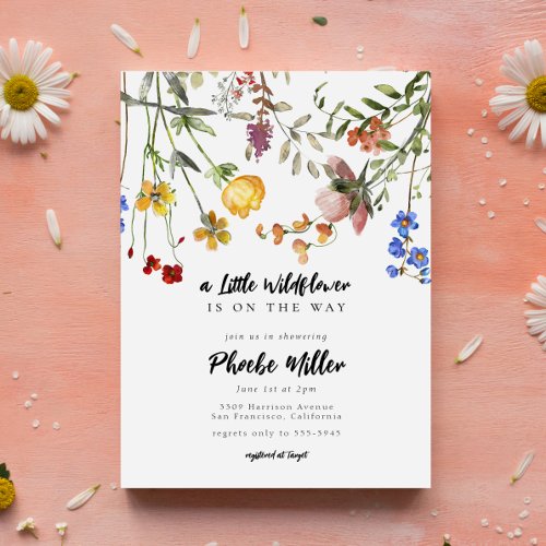 Little Wildflower Flower Garden Baby Shower Invitation