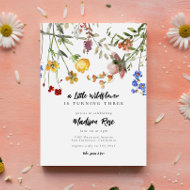 Little Wildflower Flower Garden Birthday Party Invitation