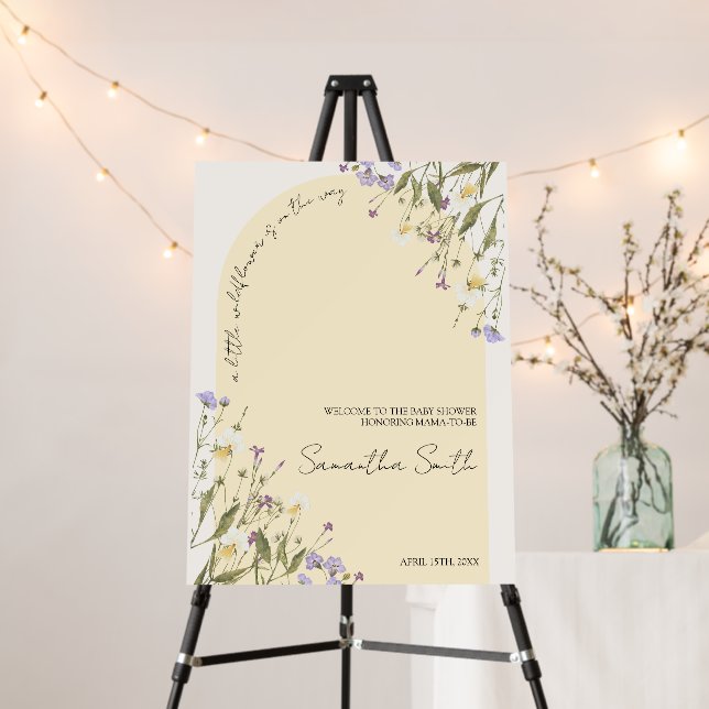 Little Wildflower Girl Baby Shower Arch Welcome Foam Board (In Situ (Stand))