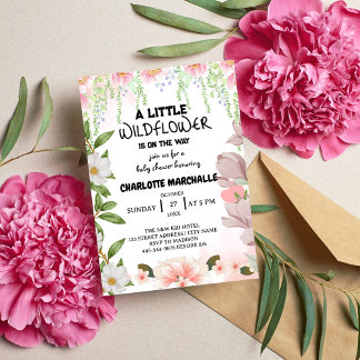 Little Wildflower Girl Baby Shower Invitation