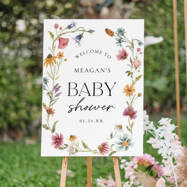 Little Wildflower Girl Baby Shower Welcome Sign (Creator Uploaded)