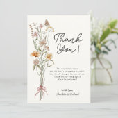 Little Wildflower Girl Ivory Baby Shower Thank You Card | Zazzle