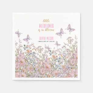 Little wildflower is in bloom baby shower #3 napkins