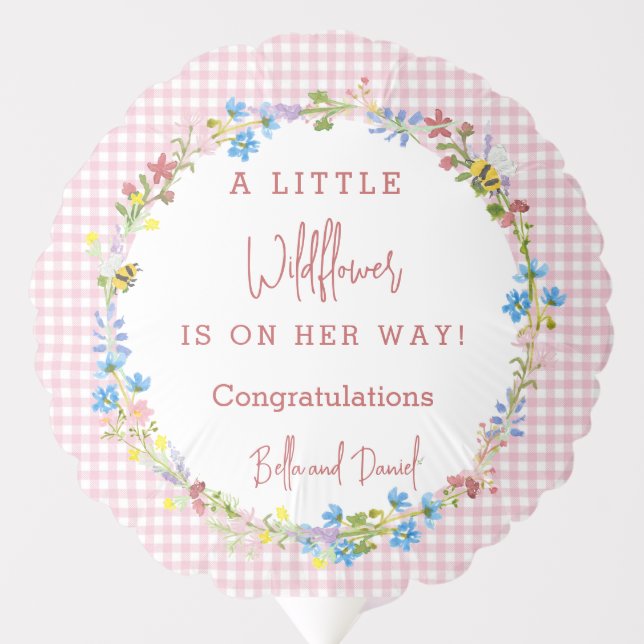 Little Wildflower Is On Her Way Baby Shower   Balloon (Front)