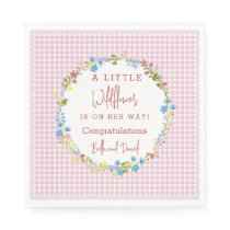 Little Wildflower Is On Her Way Baby Shower  Napkins