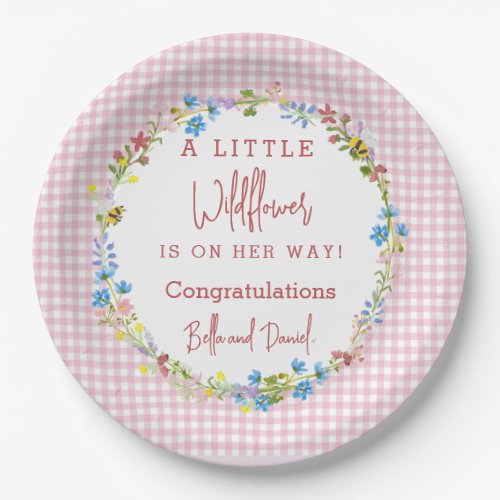 Little Wildflower Is On Her Way Baby Shower  Paper Plates