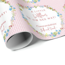 Little Wildflower Is On Her Way Baby Shower  Wrapping Paper