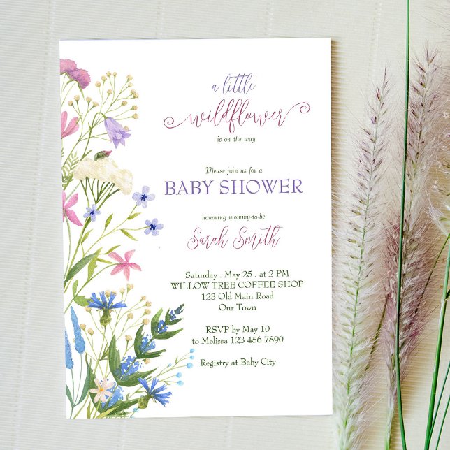 Little wildflower is on the way baby shower invite (Creator Uploaded)