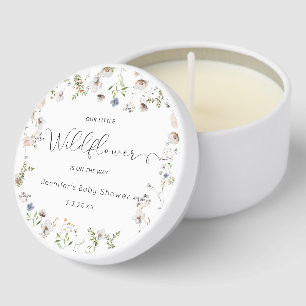 Little wildflower is on the way baby shower mini candle favors