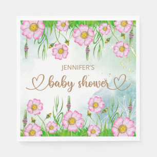 Little Wildflower Is On The Way Baby Shower Napkins