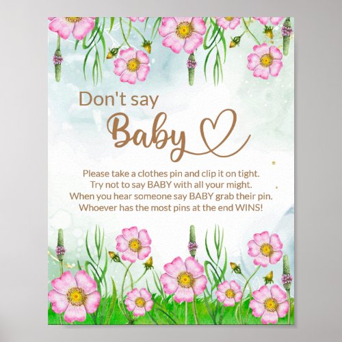 Little Wildflower Is On The Way Baby Shower Poster