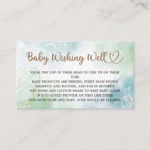 Little Wildflower Is On The Way Baby Wishing Well Enclosure Card