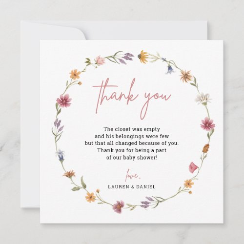 Little Wildflower Is On The Way Thank You Cards