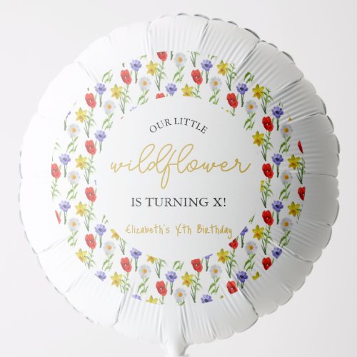 Little Wildflower Kids Birthday Balloon