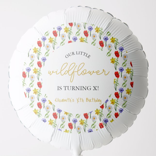 Little Wildflower Kids Birthday Balloon (Front)