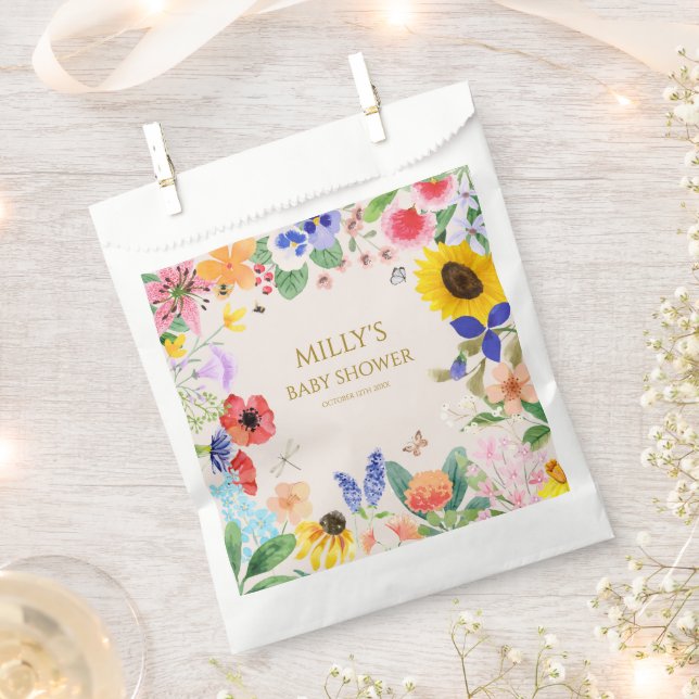 Little wildflower mama to Bee Baby Shower Favor Bag (Clipped)
