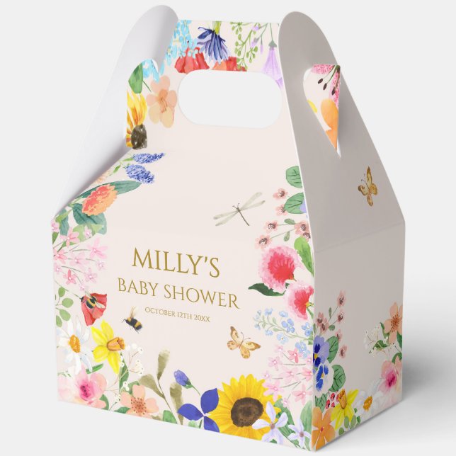 Little wildflower mama to Bee Baby Shower Favor Boxes (Front)
