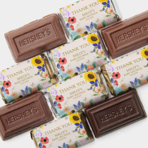 Little wildflower mama to Bee Baby Shower Thank Hershey's Miniatures