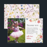 Little Wildflower Modern 1st Birthday Kids Party Thank You Card<br><div class="desc">Celebrate your little one’s first milestone with a touch of floral charm and modern elegance. This beautifully designed thank you card features a delicate wildflower motif that captures the essence of a joyful, nature-inspired birthday bash. The soft, contemporary color palette and elegant typography ensure that your gratitude stands out with...</div>