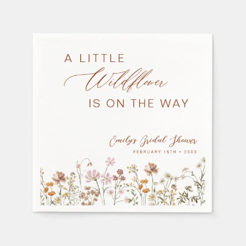 Little Wildflower on the Way Baby Shower Napkins