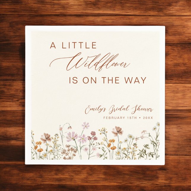 Little Wildflower on the Way Baby Shower Napkins (Creator Uploaded)