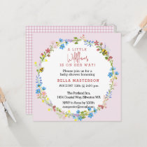 Little Wildflower On The Way Baby Shower (Square) Invitation