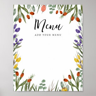 Little Wildflower On The Way Fall Menu Poster