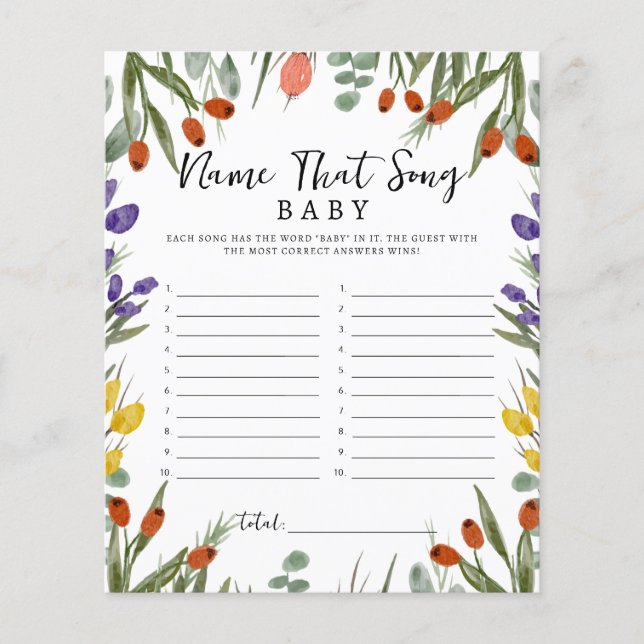 Little Wildflower On The Way Fall Name That Song (Front)