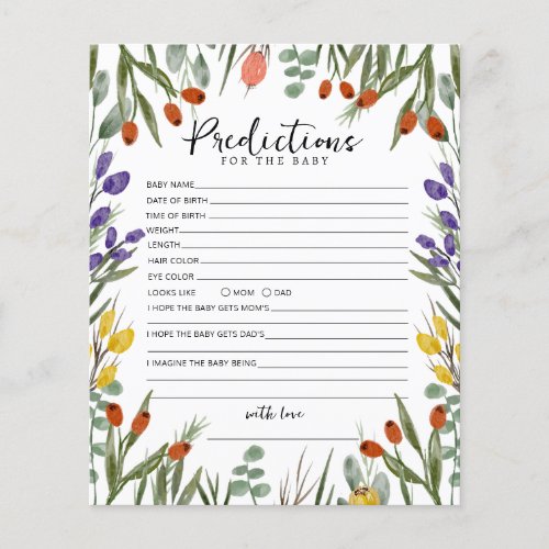 Little Wildflower On The Way Fall Prediction Baby