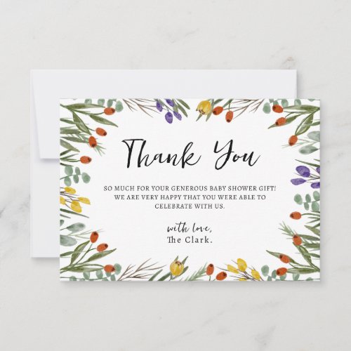 Little Wildflower On The Way Fall Thank You Card