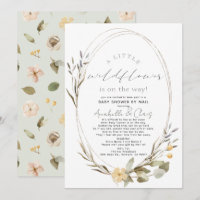 Little Wildflower Oval Girl Baby Shower by Mail