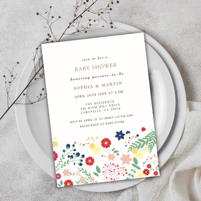 Little Wildflower Pattern Baby Shower Invitation (Little Wildflower Pattern Baby Shower Invitation)