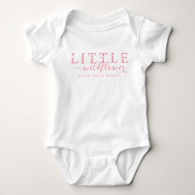 Little Wildflower Personalized Baby Bodysuit (Front)