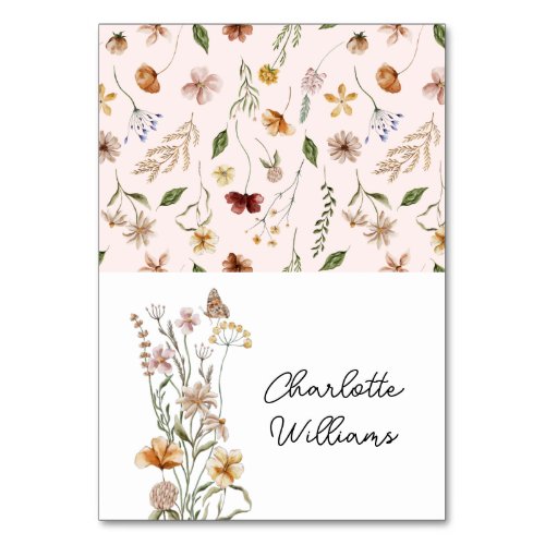 Little Wildflower Pink Baby Name Place Card