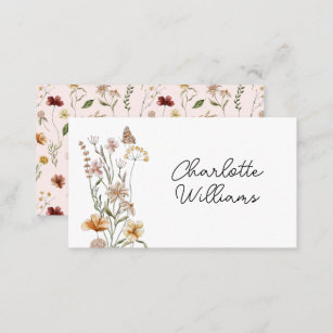 Little Wildflower Pink Baby Shower Custom Name Place Card