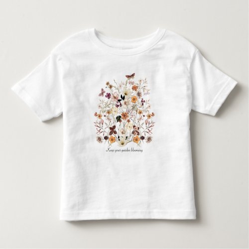 Little Wildflower Pressed Flowers Name Little girl Toddler T_shirt