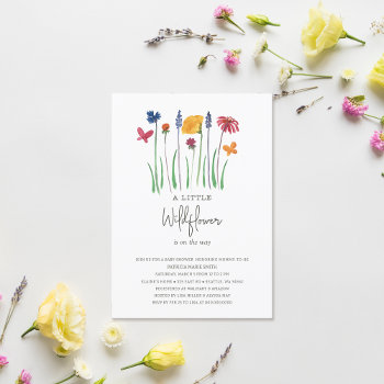 Little Wildflower Pretty Baby Girl Baby Shower Invitation by Invitationboutique at Zazzle