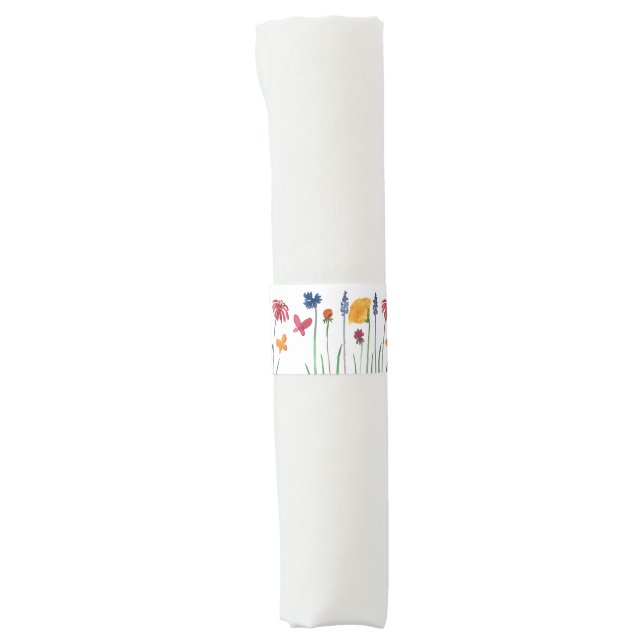 Little Wildflower Pretty Baby Girl Baby Shower Napkin Bands (Front)