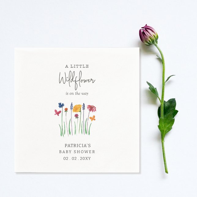 Little Wildflower Pretty Baby Girl Baby Shower Napkins (Little Wildflower Pretty Baby Girl Baby Shower Napkins)