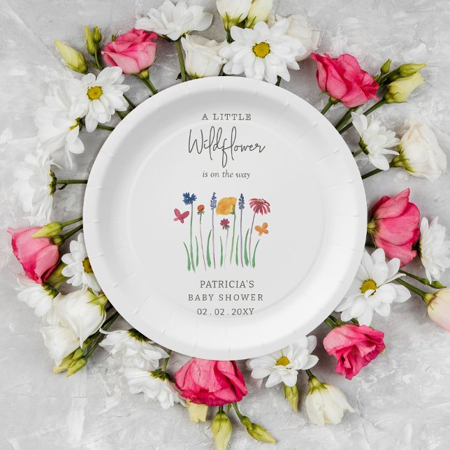 Little Wildflower Pretty Baby Girl Baby Shower Paper Plates (Little Wildflower Pretty Baby Girl Baby Shower Paper Plates)