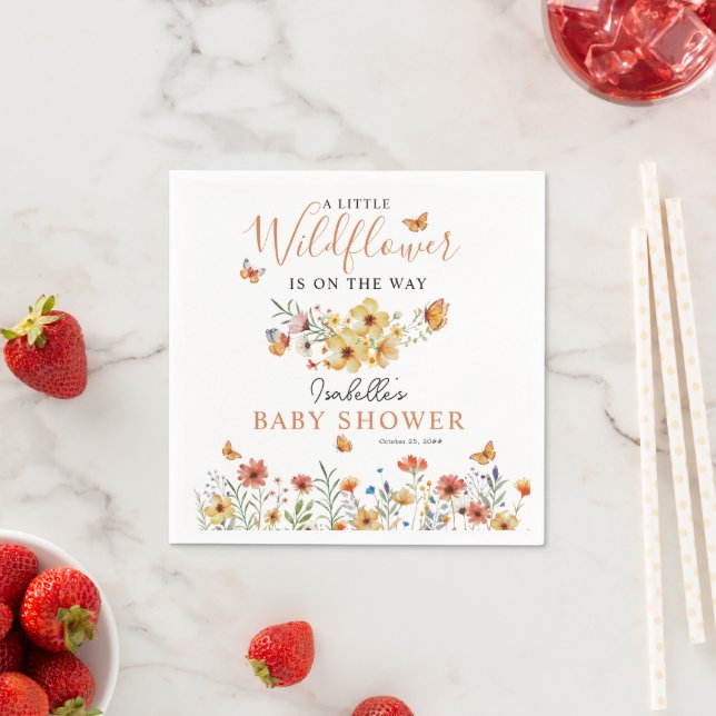 Little Wildflower Rustic Wildflowers Baby Shower  Napkins (Insitu)