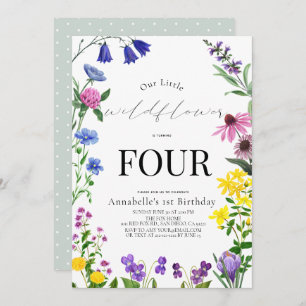 Little Wildflower Script Birthday Invitation