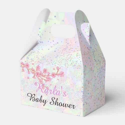 Little Wildflower Soft Pink Girl Baby Shower  Favor Boxes