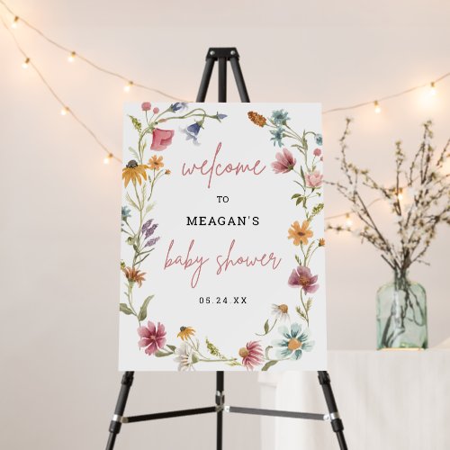 Little Wildflower Spring Baby Shower Welcome Sign